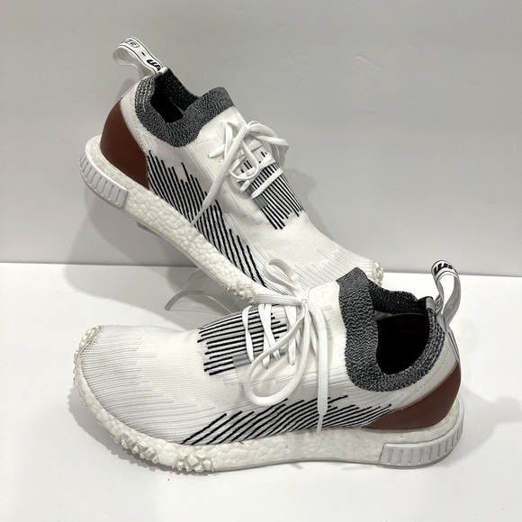 LIKE NEW‼️Men’s Adidas Whitaker Car Club x NMD Racer “Monaco” Wht/Blk//Brn (10) - Picture 14 of 16